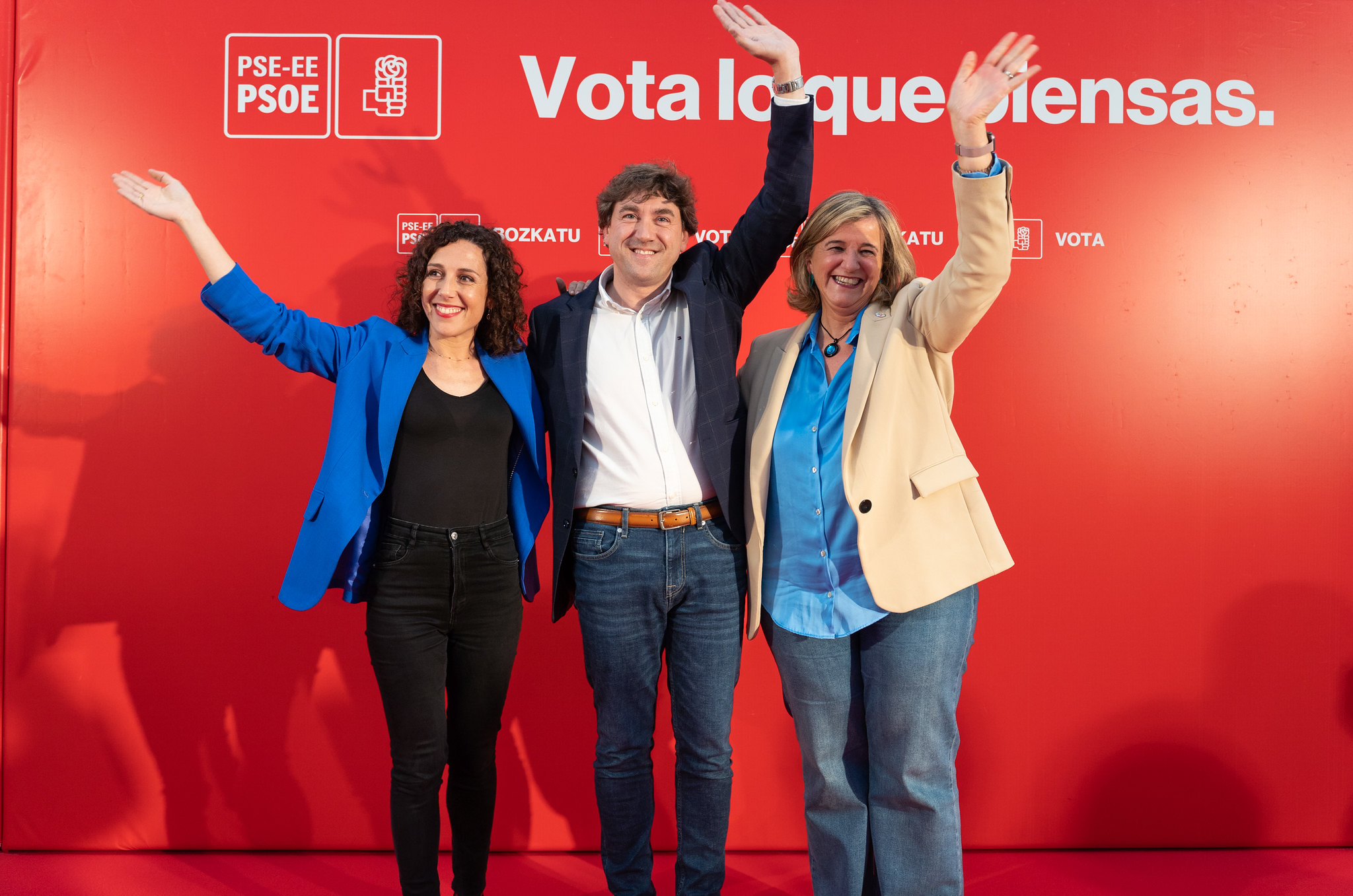 Acto político en Bilbao, con Nora Abete, Teresa Laespada y Eneko Andueza